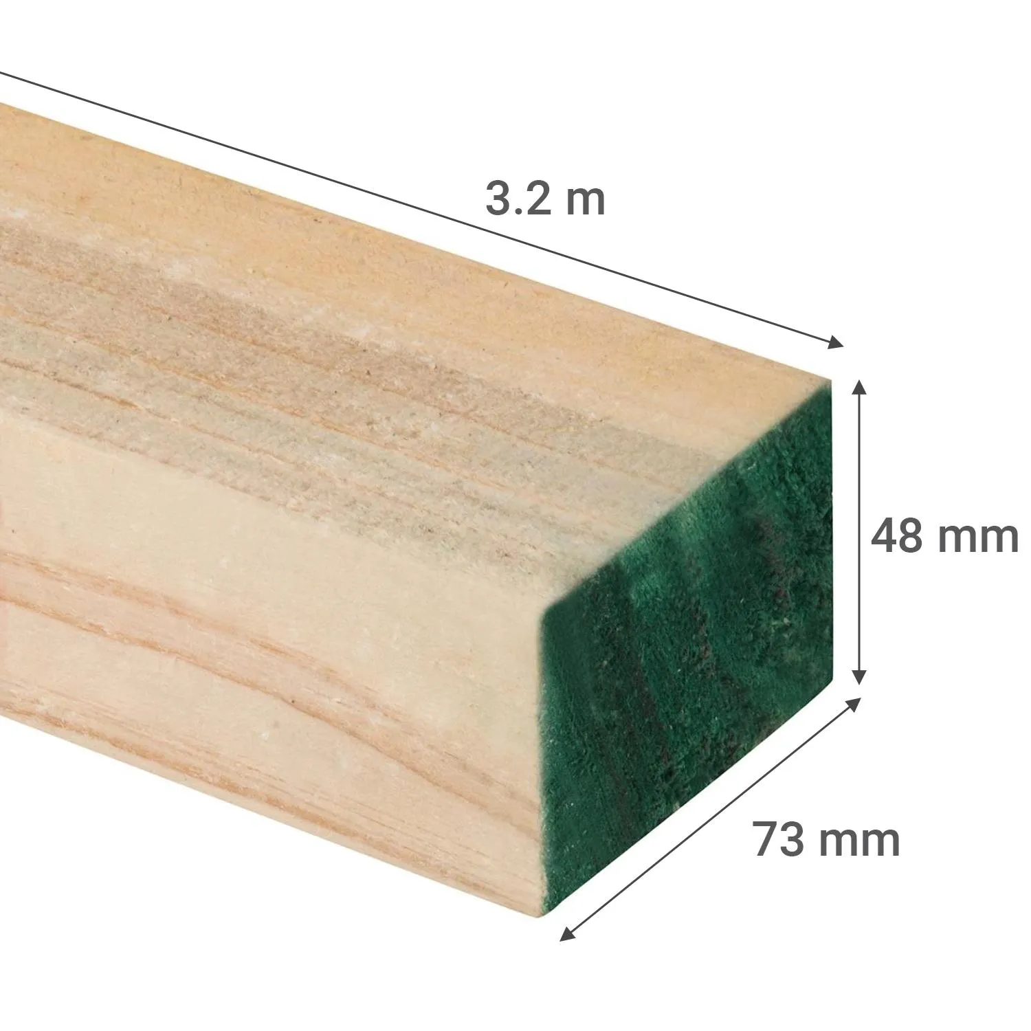 PINO BRUTO VOLUMEN 1X2" 3,2M